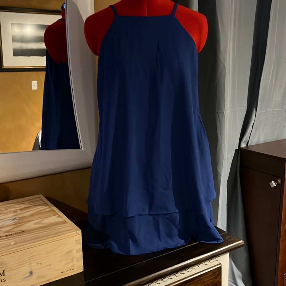 Blue low back V dress size New